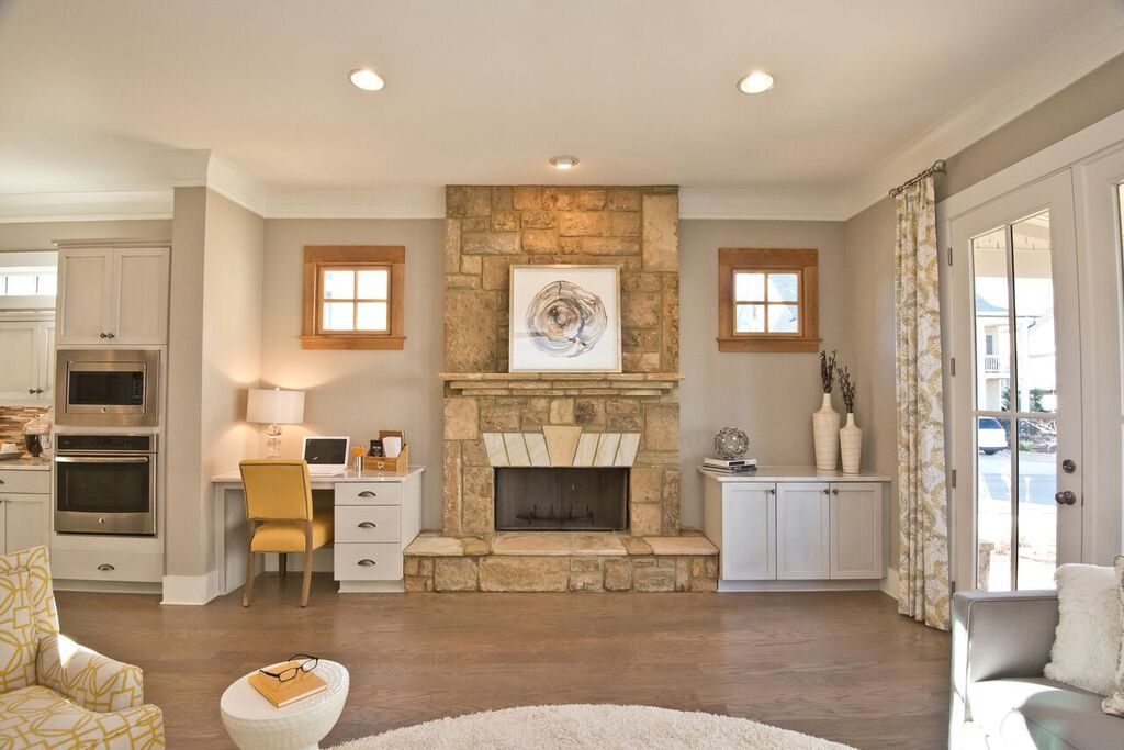 Living room fireplace custom built-ins Atlanta home