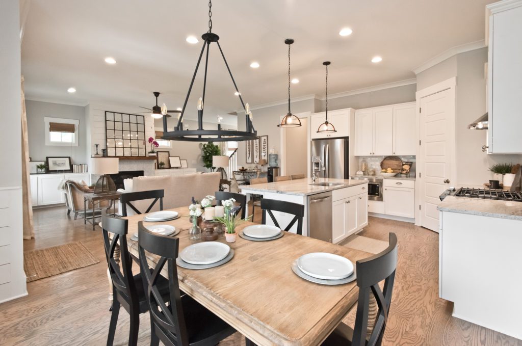 Spacious open concept floorplans in homes at West Highlands