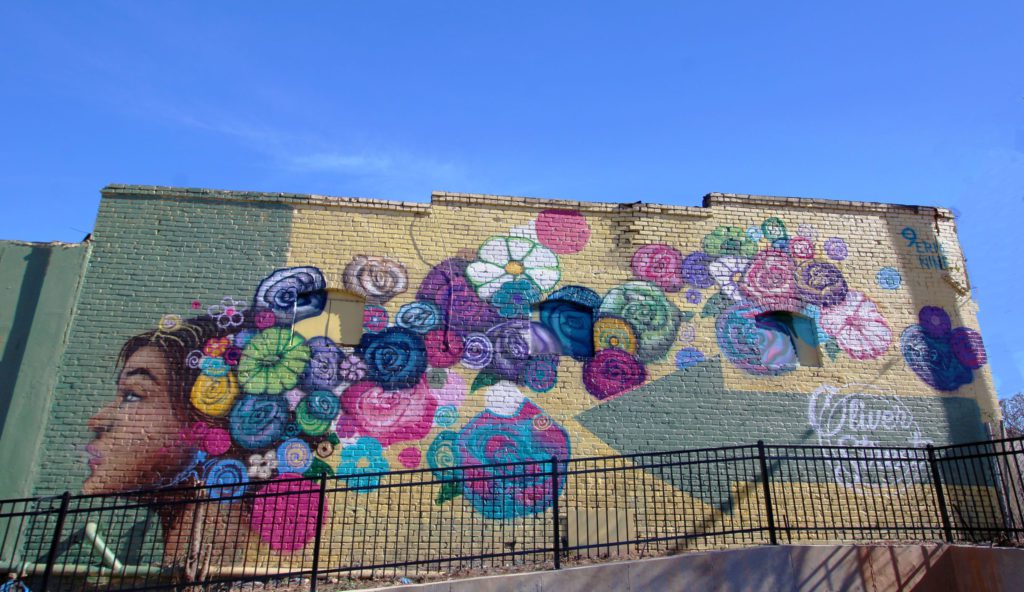 The mural outside of Oliver Street