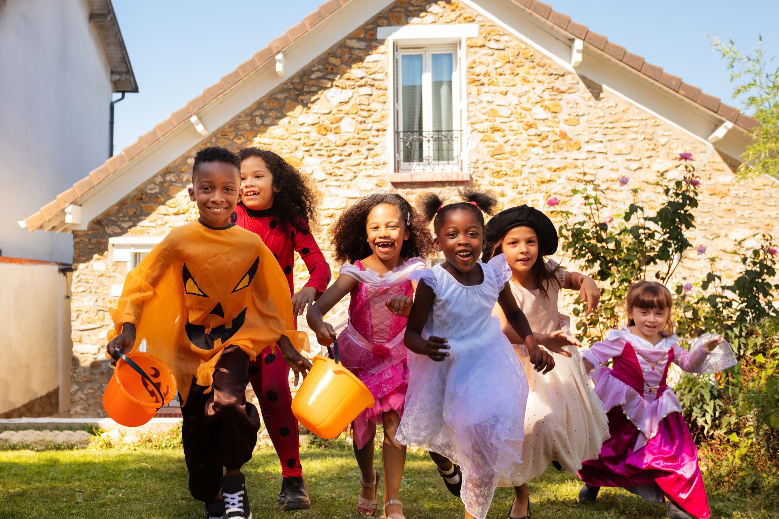 Kids enjoying halloween