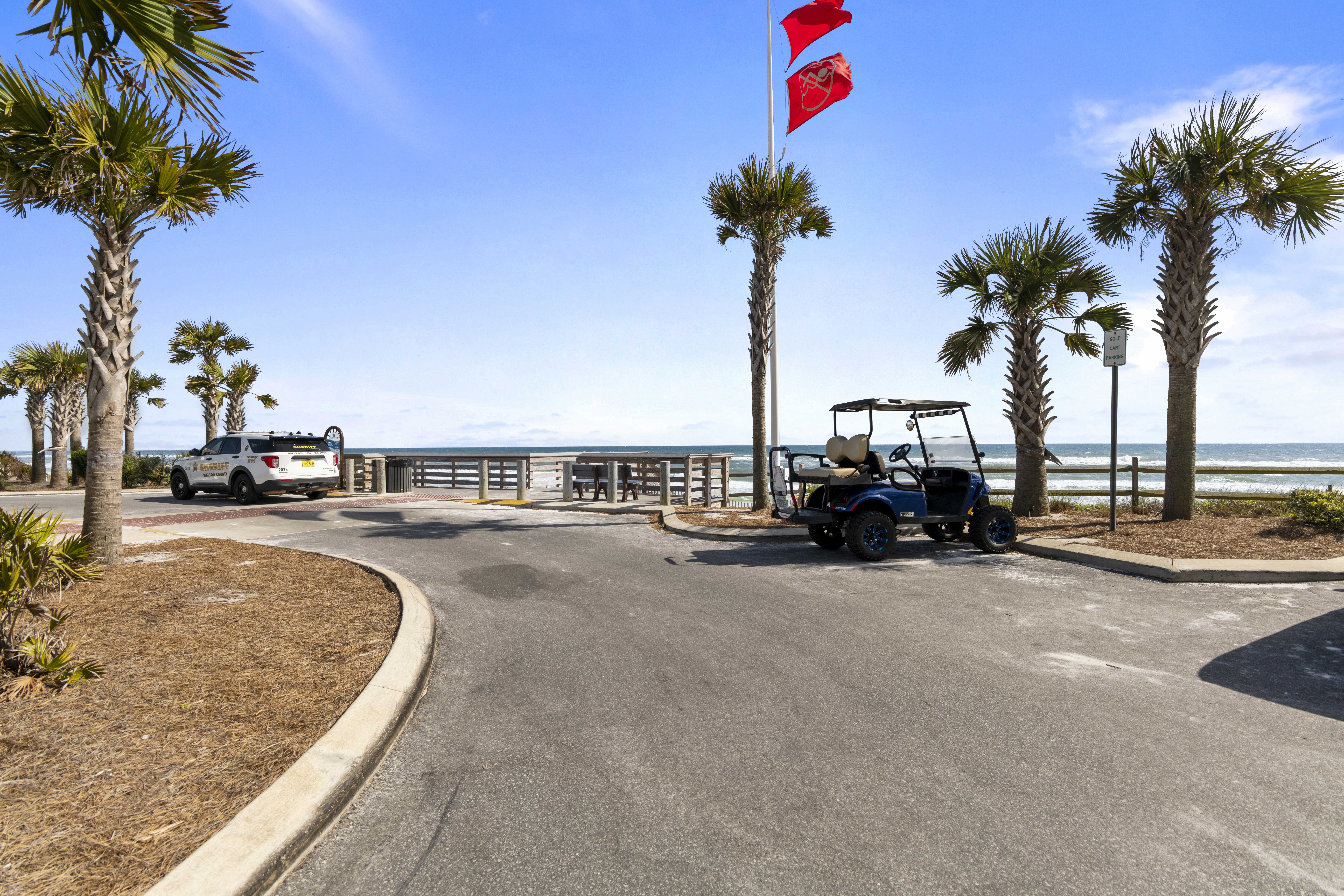 View of Florida Panhandle beach parking