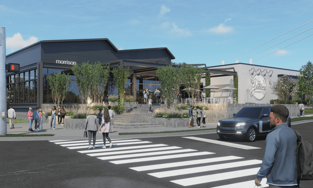 Rendering of a multi-use shopping development in Alpharetta