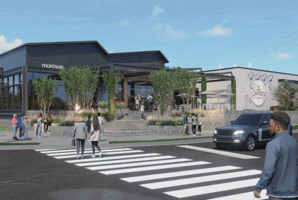 Rendering of a multi-use shopping development in Alpharetta