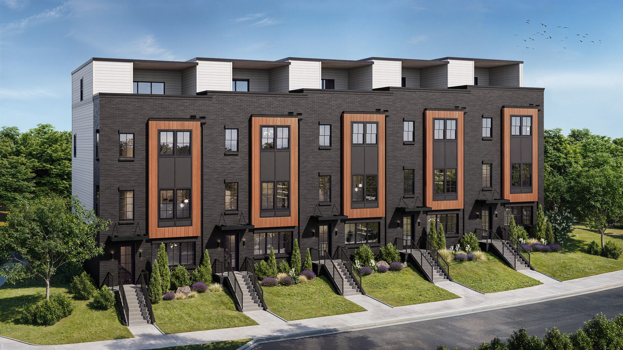 834_The-Gathering_Brock-Built-Homes_Charlestone_scheme-2_Front-Elevation-Townhome-Exterior-still_Final_For-Web